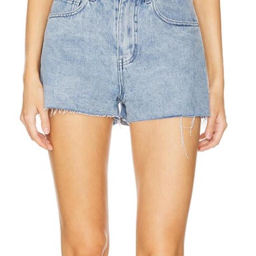 High Waisted Light Wash Denim Shorts